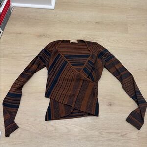 Bailey 44 Chocolate and Ebony Wrap Sweater